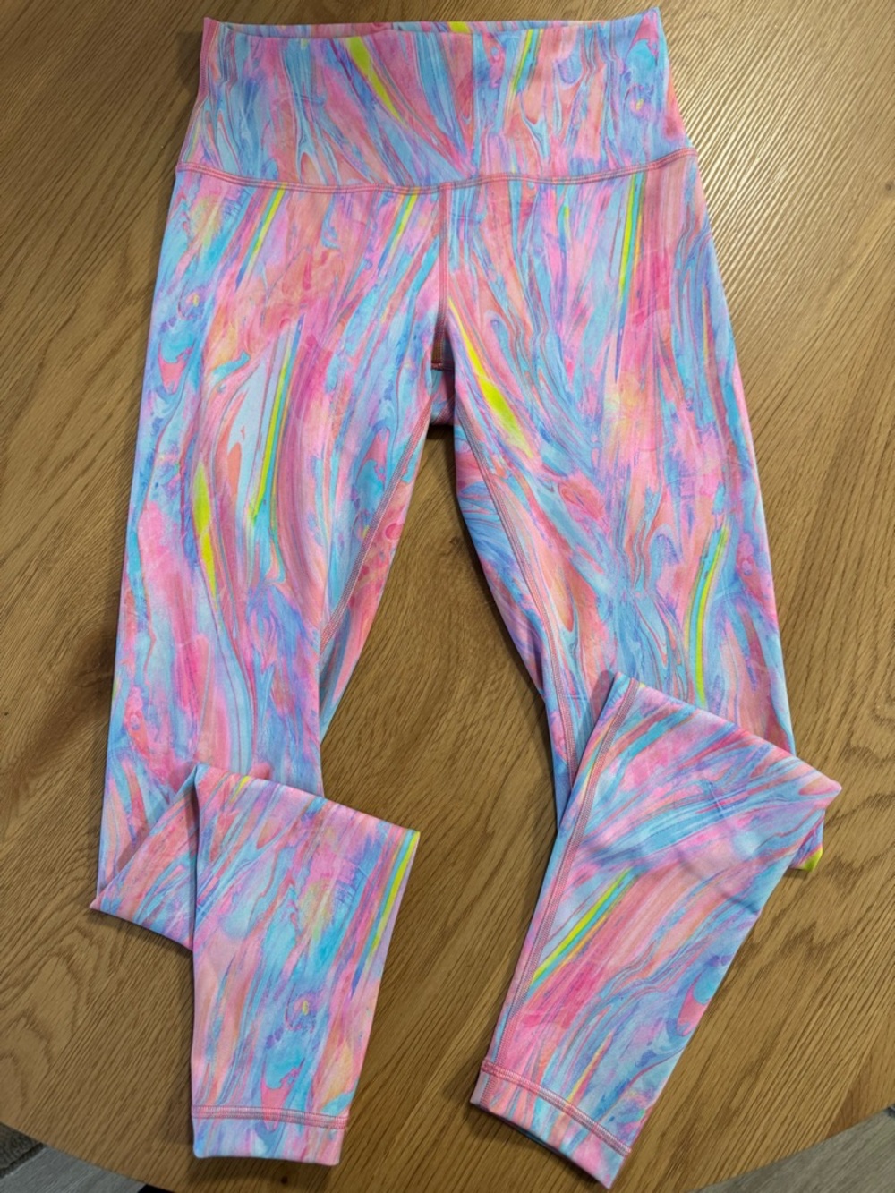lululemon athletica Marble-Effect Leggings in Pink, Blue & Yellow